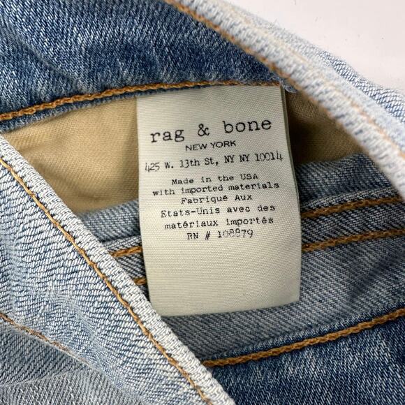 Rag & Bone Light Wash Cuffed Jean Short WMNS 25 Blue Denim Low Rise Wiley Casual - Picture 6 of 9